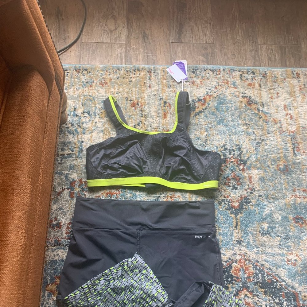 Neon Green and Grey Exercise Set
